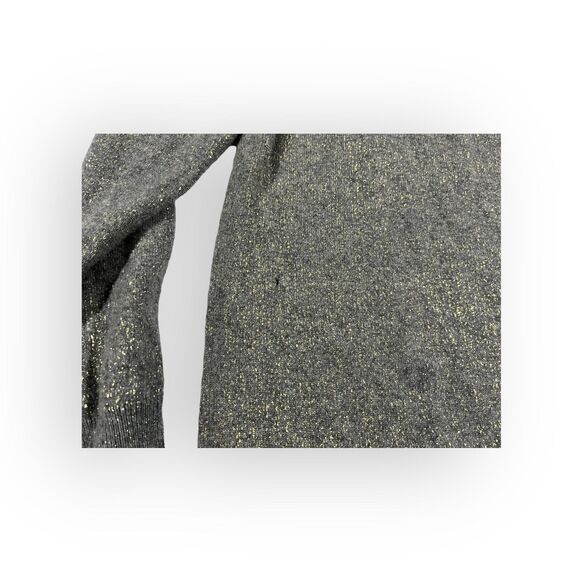 Vince Womens Pullover Oversized Crew Neck Gold Glitter Sweater Gray Cashmere S - Picture 8 of 10